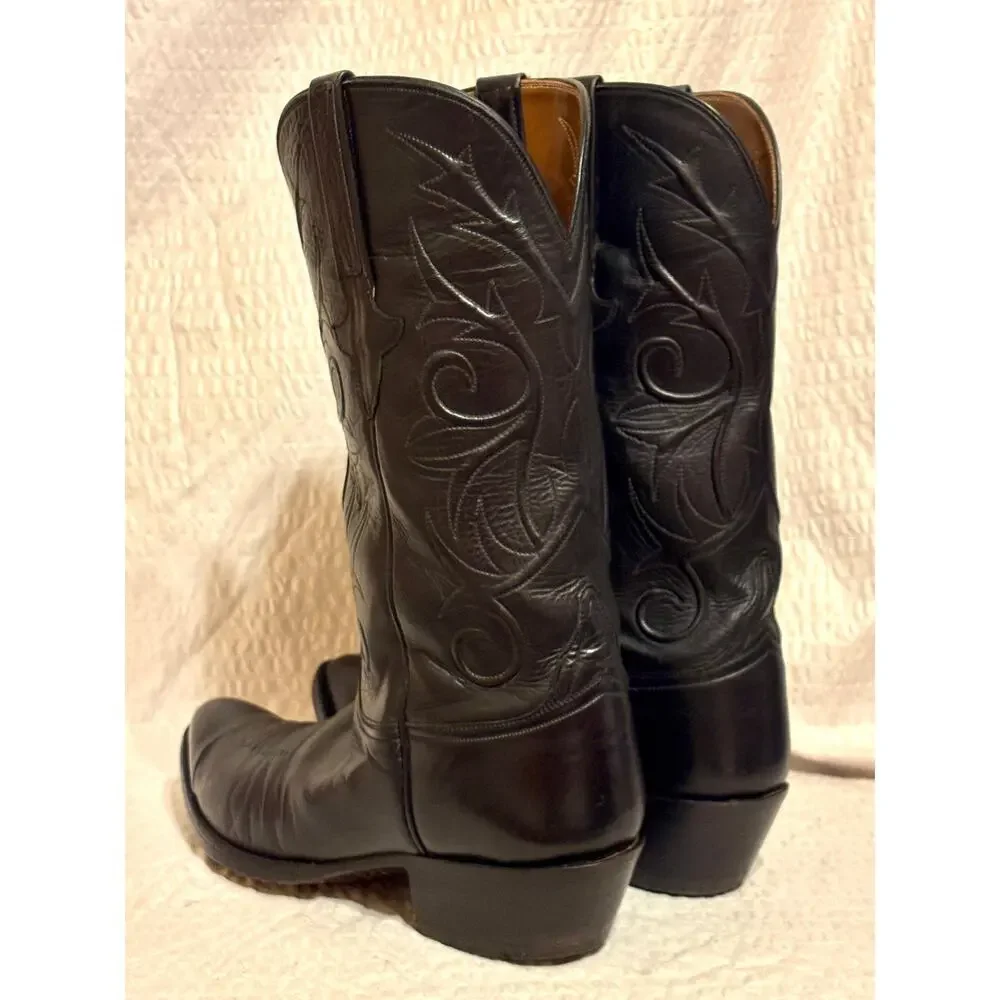 Lucchese Classics L1309 Goatskin Vine Leather Cowboy Western Boots Mens Size 8.5